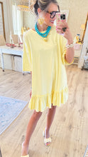 Lemon Ruffle Bottom Tunic Dress