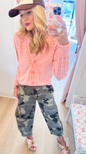 Pastel Pink Lace Trim Cardigan