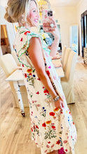 Cream Floral Ruffle Tiered Maxi Dress
