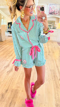 Green Stripe PJ Short Set