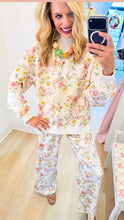 Cream Floral Print Pant Set