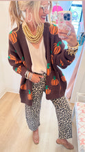 Brown Knit Pumpkin Cardigan