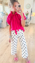 Cream and Black Polka Dot Wide Leg Pants