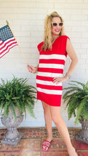 Red Striped Sleeveless Mini Dress