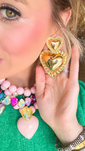 Gold Statement Heart Earrings