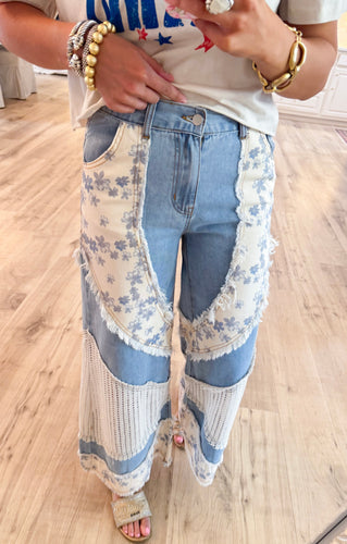 Denim Patch Pants