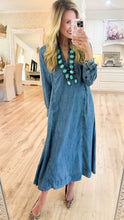 Ivy Jane Denim Caftan Midi Dress