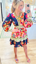 Navy Multi Floral Printed Mini Dress