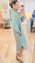 Green Stripe Midi Dress