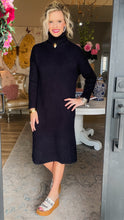 Black Turtleneck Sweater Midi Dress