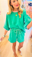 Green Washed 3/4 Sleeve Short Set