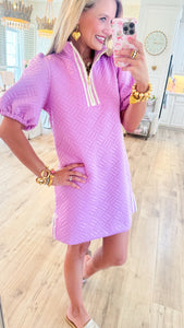 Orchid Contrast Textured Mini Dress