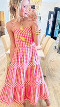 Pink and Yellow Gingham Midi Dress