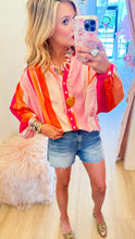 Pink Multi Stripe Button Down
