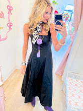 Leather Square Neck Maxi Dress