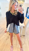 Black Bubble Hem Long Sleeve Top