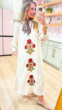 Ecru Floral Embroidered Maxi Dress