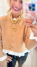 Latte and White Contrast Cardigan