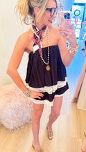 Black Layered Tube Romper
