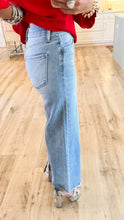Flying Monkey High Rise Raw Hem Wide Leg Jeans