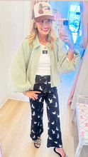 Olive Gingham Zip Up Bubble Hem Jacket