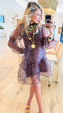 Leopard Sheer Ruffle Mini Dress