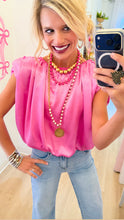 THML Pink Sleeveless Bubble Hem Top