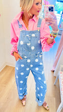 Light Denim Polka Dot Cuffed Overalls