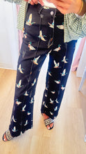 Black Mallard Duck Wide Leg Jeans