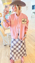 Pink Vintage Western Bomber Jacket