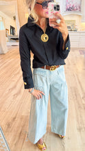 Black Solid Long Sleeve Shirt