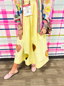 yellow cut out midi dress RESTOCK Yellow Heart Cut Out Midi Dress
