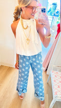 Polka Dot Denim Wide Leg Jeans