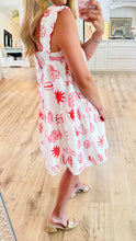Tomato Abstract Print Tiered Mini Dress