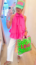 Green and Pink Love Tote Bag