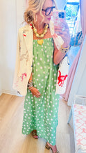 Light Green and White Polka Dot Maxi Dress