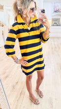 Mustard and Navy Stripe Dress