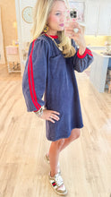 Navy Washed Contrast Sweatshirt Dress