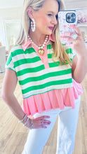 Green and Pink Striped Tunic