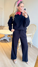 Black Sweatshirt Pant Set