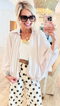 Cream Balloon Zip Up Top