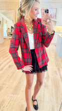 Red Plaid Flannel Blazer