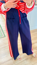 Navy Pleated Sweatpants
