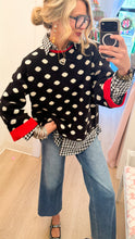 Black Polka Dot Contrast Sweater