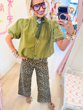 Leopard Wide Leg Jeans