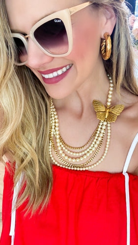 Pearl Butterfly Necklace