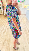 Multi Color Sequin Puff Sleeve Dress
