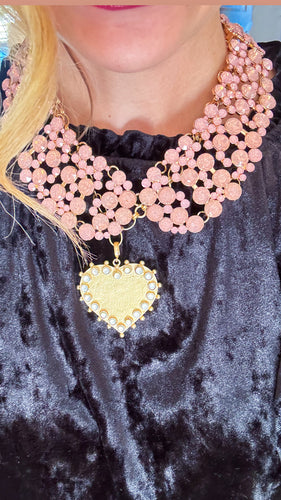 Pink Statement Collar Necklace