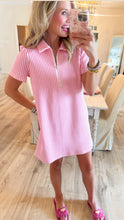 Pink Gingham Half Zip Mini Dress