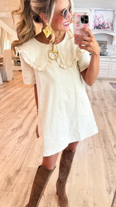 Oatmeal Peter Pan Collar Mini Dress